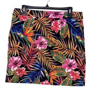 Rafaella tropical floral & leaf pattern skirt. Size large GUC